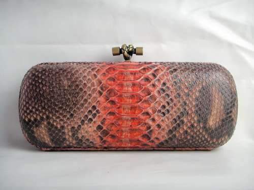 Bottega Veneta Clutches New Knot 8652 orange silver snake